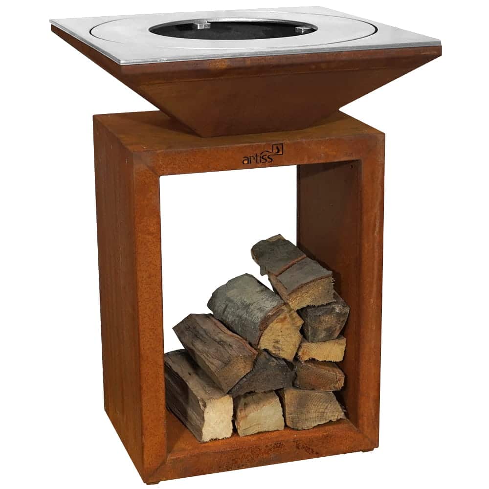 Feuerstelle G8 Basic Corten mit Kochplatte in versch. Ausf.
