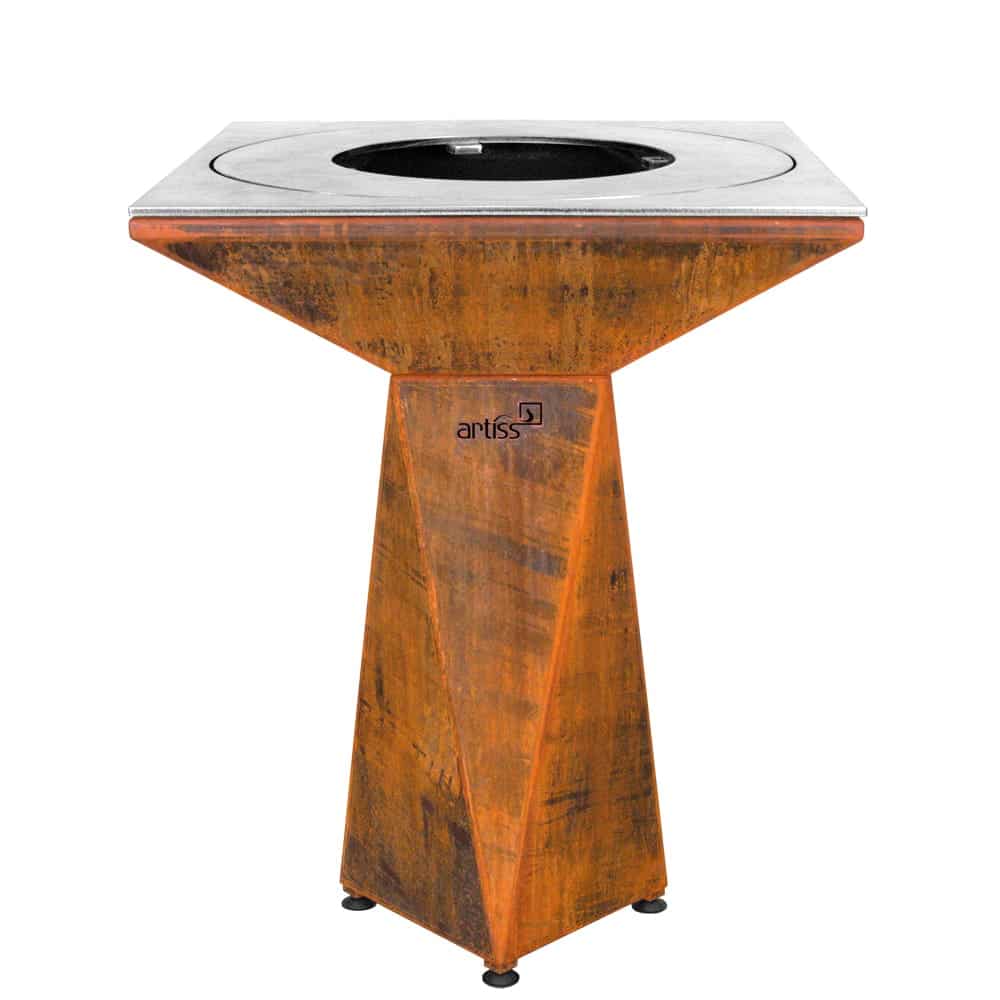 Feuerstelle G1 Basic Corten mit Kochplatte Corten in versch. Ausf.