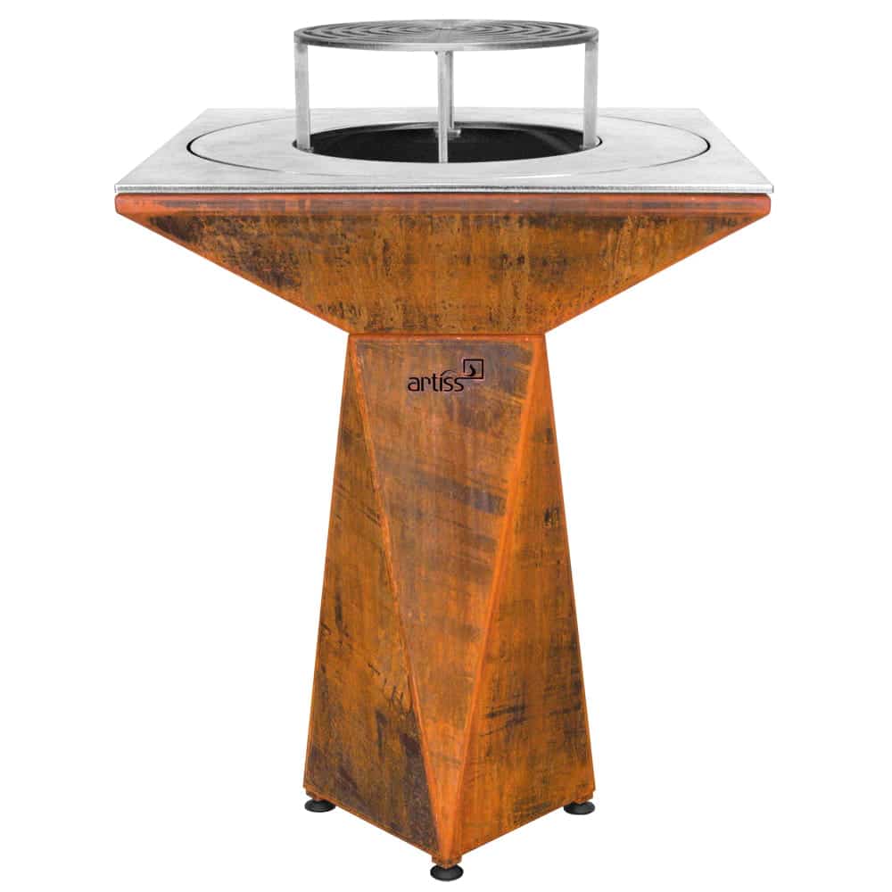 Feuerstelle G1 Basic Corten mit Kochplatte Corten in versch. Ausf. – Bild 4