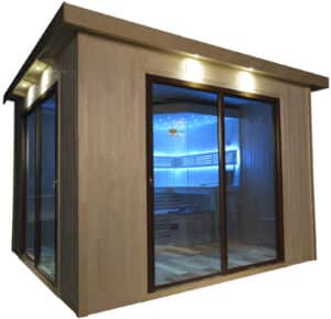 Gartensauna mit Bio-Kaminofen im Top-Design 3300mm x 3300mm