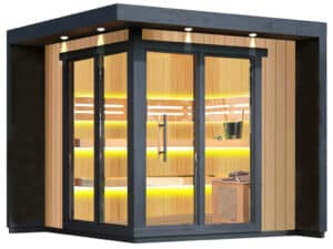 Gartensauna mit Bio-Kombiofen im Top-Design 2300mm x 2300mm