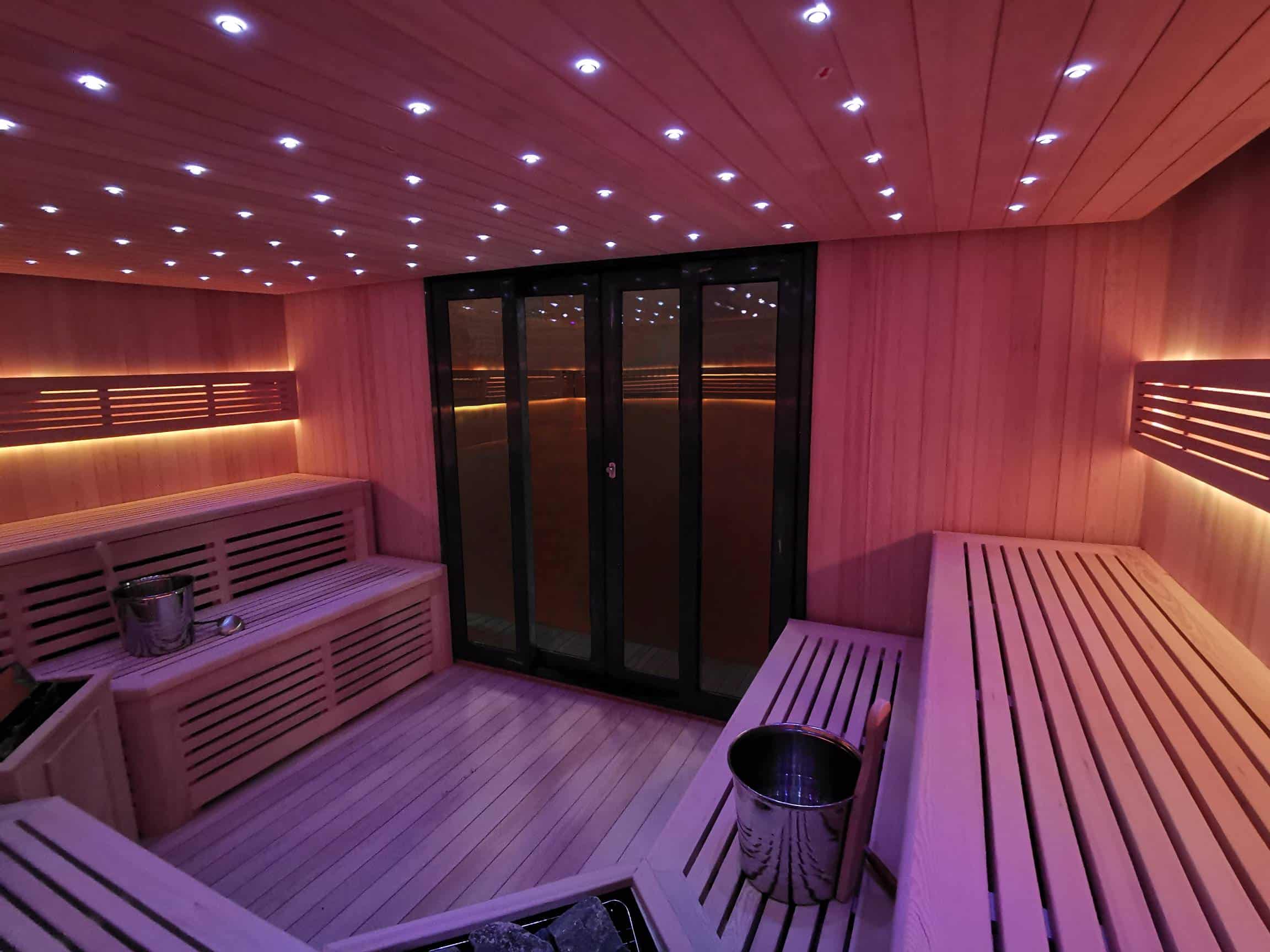 Gartensauna mit Bio-Kaminofen im Top-Design 4500mm x 3800mm – Bild 10