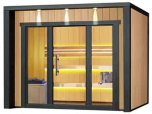 Gartensauna mit Bio-Kombiofen im Top-Design 2100mm x 2100mm