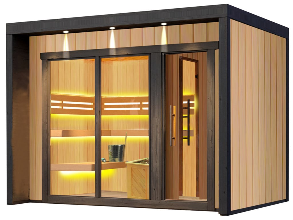 Gartensauna mit Bio-Kombiofen im Top-Design 3000mm x 2200mm