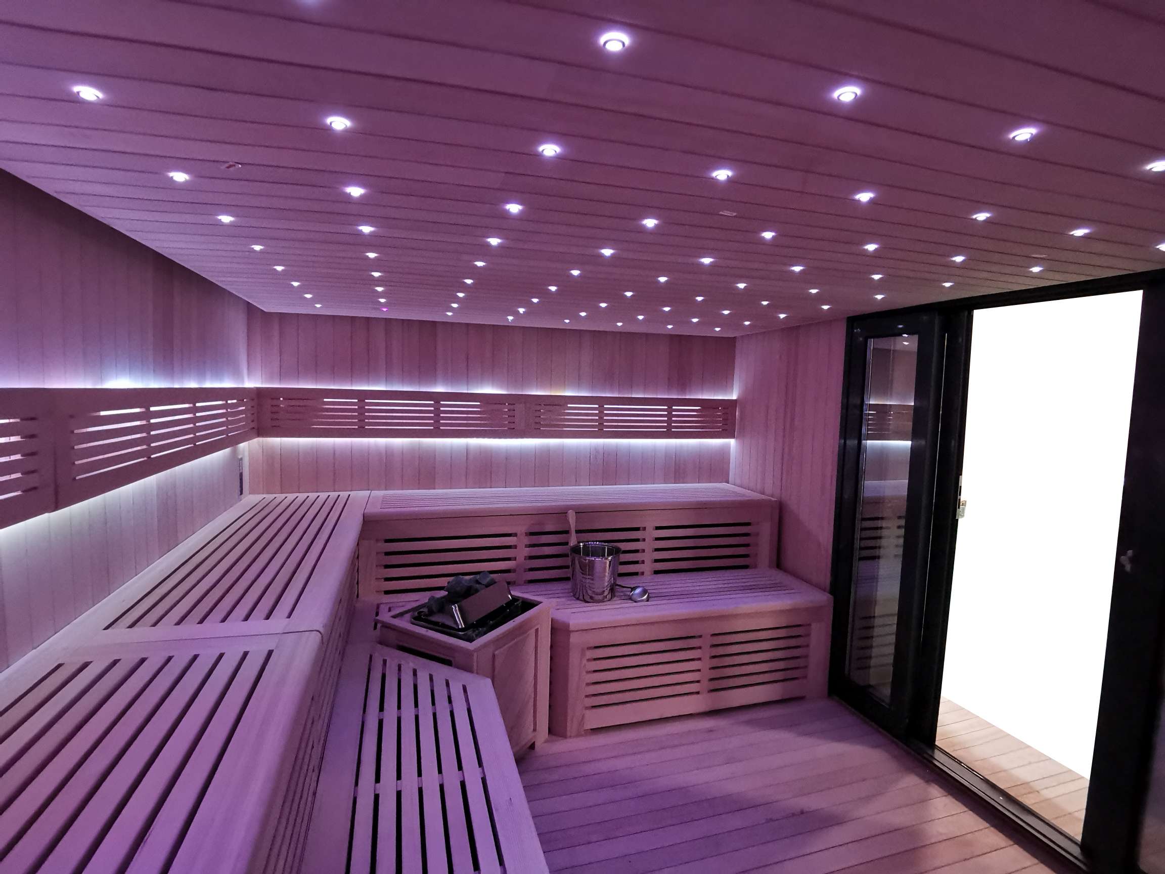 Gartensauna mit Bio-Kaminofen im Top-Design 4500mm x 3800mm – Bild 13
