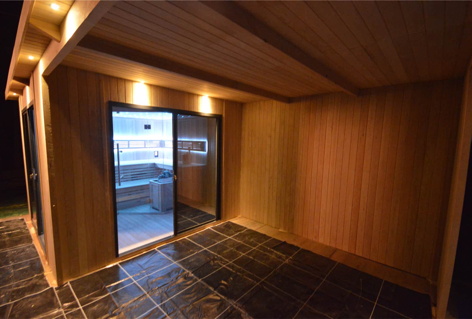 Gartenhaus mit Sauna mit Bio-Kombiofen im Top-Design 6300mm x 3300mm – Bild 14