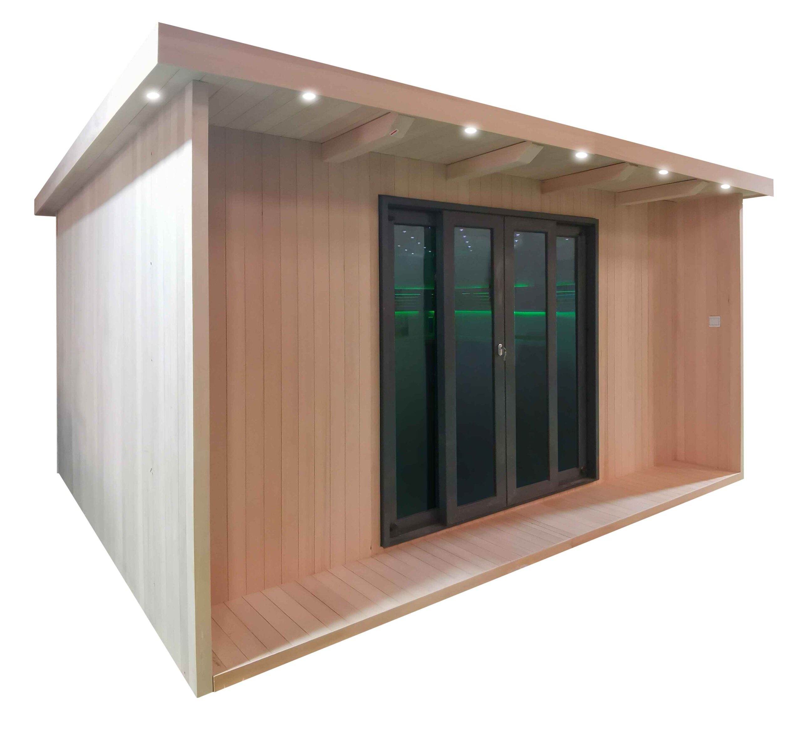 Gartensauna mit Bio-Kaminofen im Top-Design 4500mm x 3800mm – Bild 2