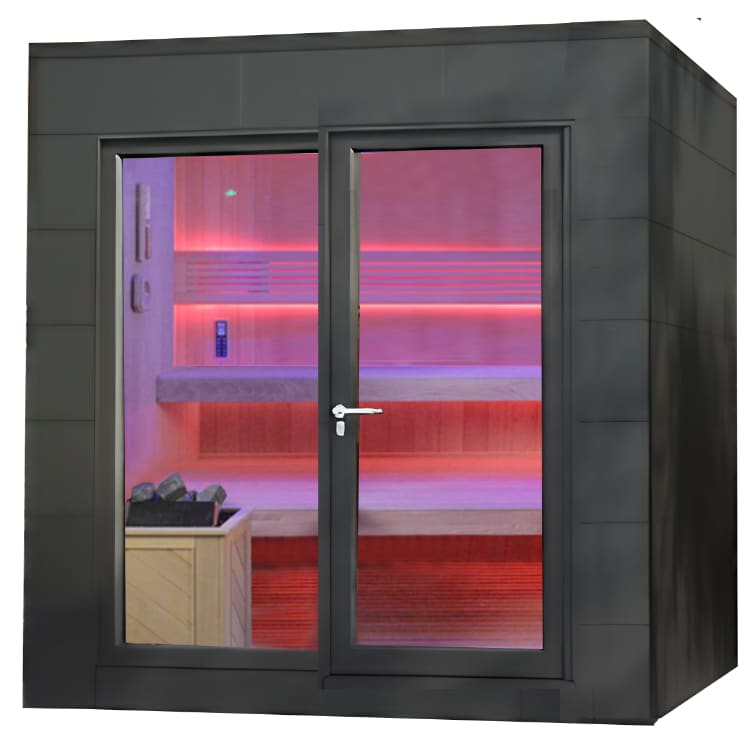 Gartensauna mit Bio-Kombiofen im Top-Design 2100mm x 2100mm – Bild 2