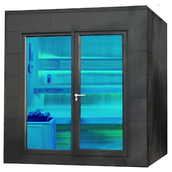 Gartensauna mit Bio-Kombiofen im Top-Design 2100mm x 2100mm