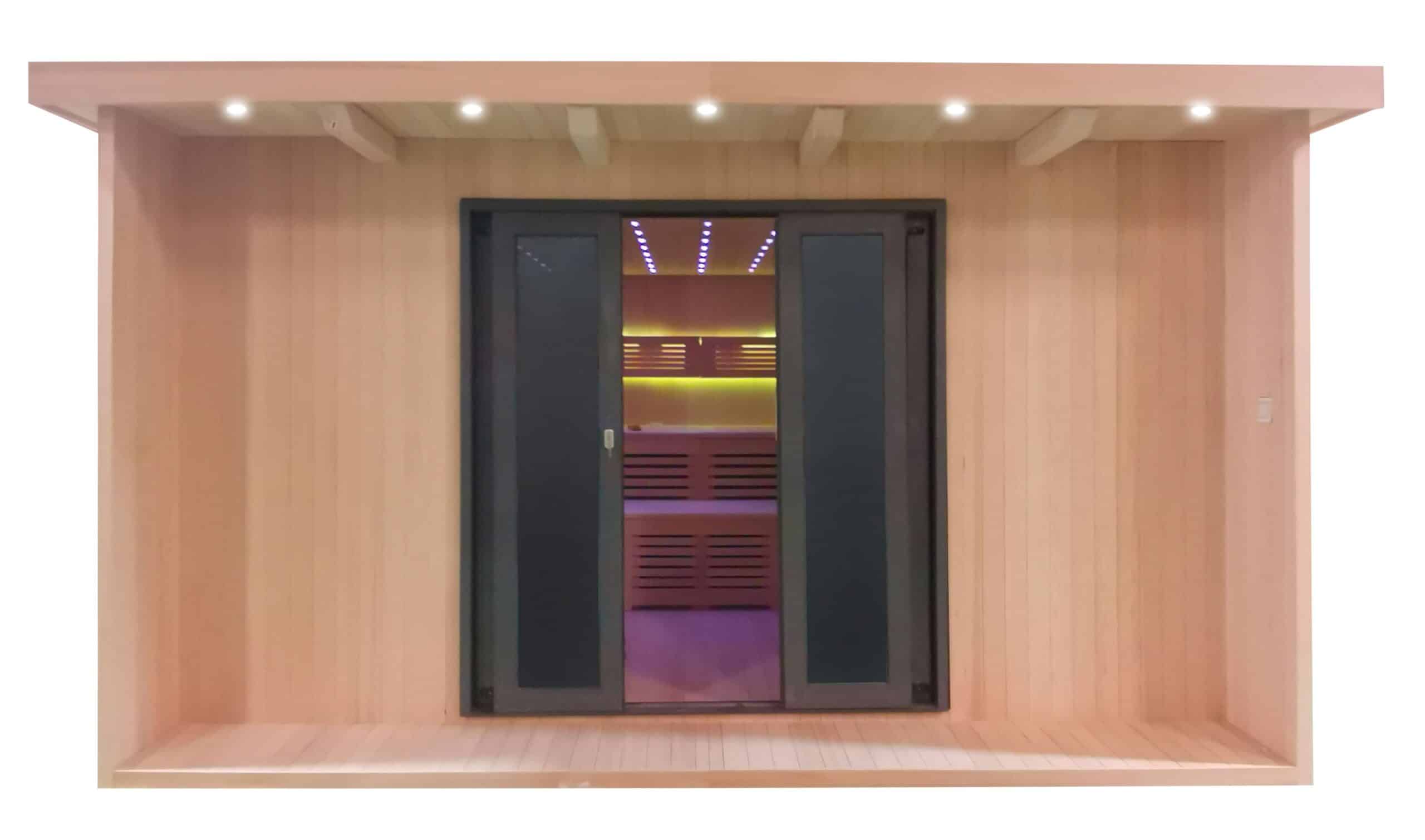 Gartensauna mit Bio-Kaminofen im Top-Design 4500mm x 3800mm – Bild 3