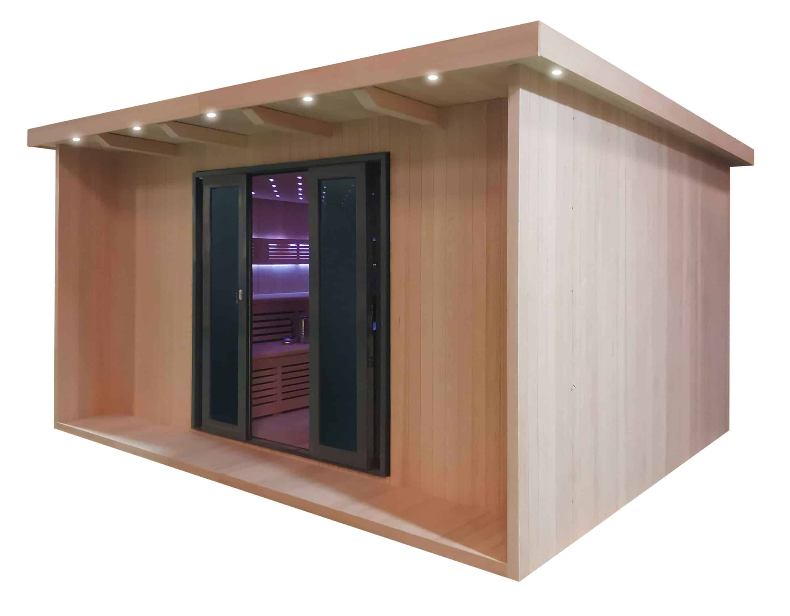 Gartensauna mit Bio-Kaminofen im Top-Design 4500mm x 3800mm – Bild 5