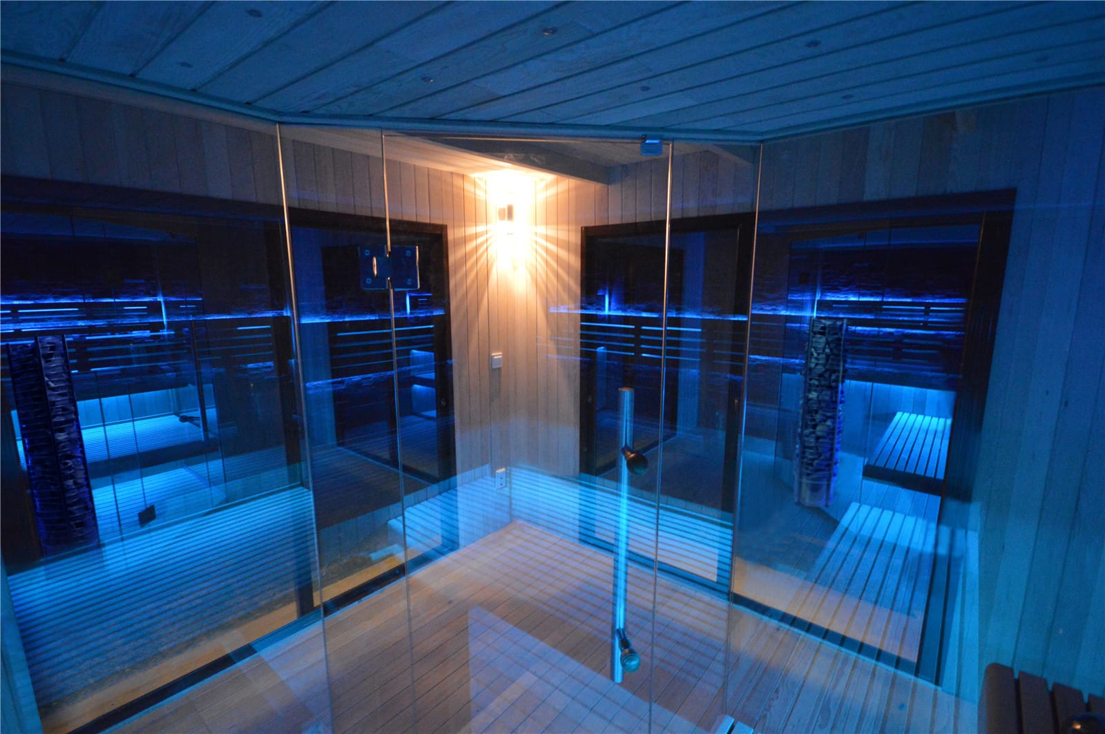 Infrarot Gartensauna mit Steintowerofen im Top-Design 3300mm x 3300mm – Bild 7