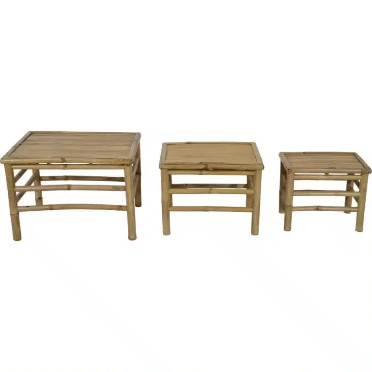 3er-Set Hocker Bambus